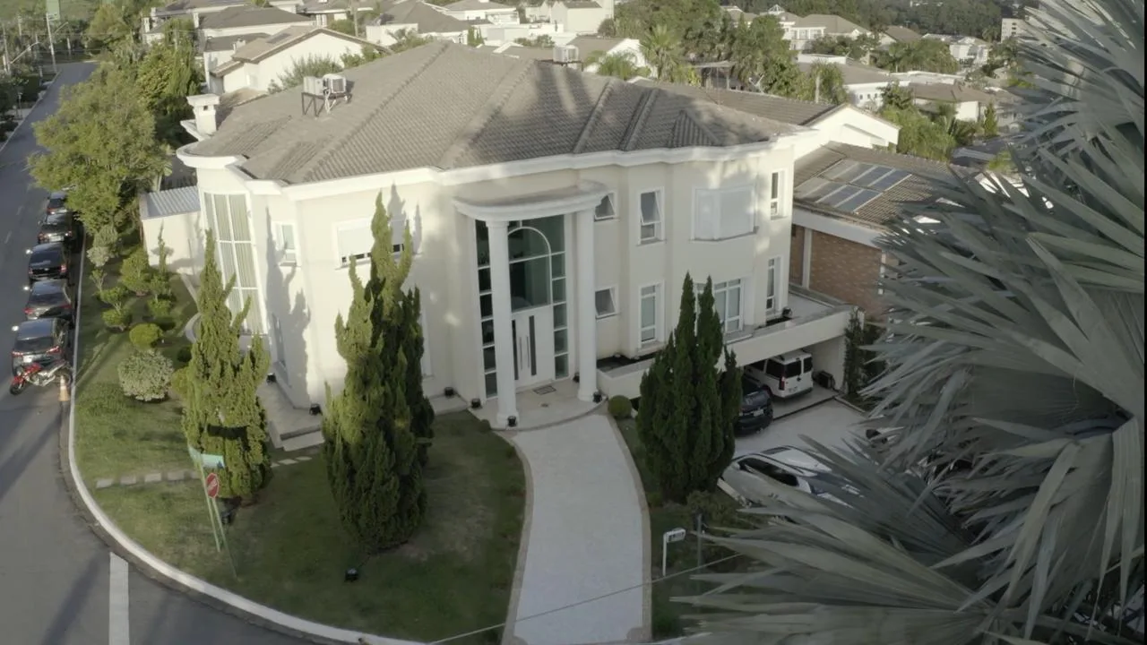 Vista aérea da mansão